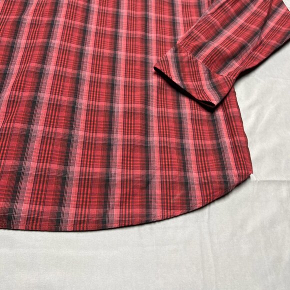 Mark Ecko Y2K Red/Black Plaid Casual Button Down 100% Cotton Long Sleeve SZ XXL - Picture 14 of 16